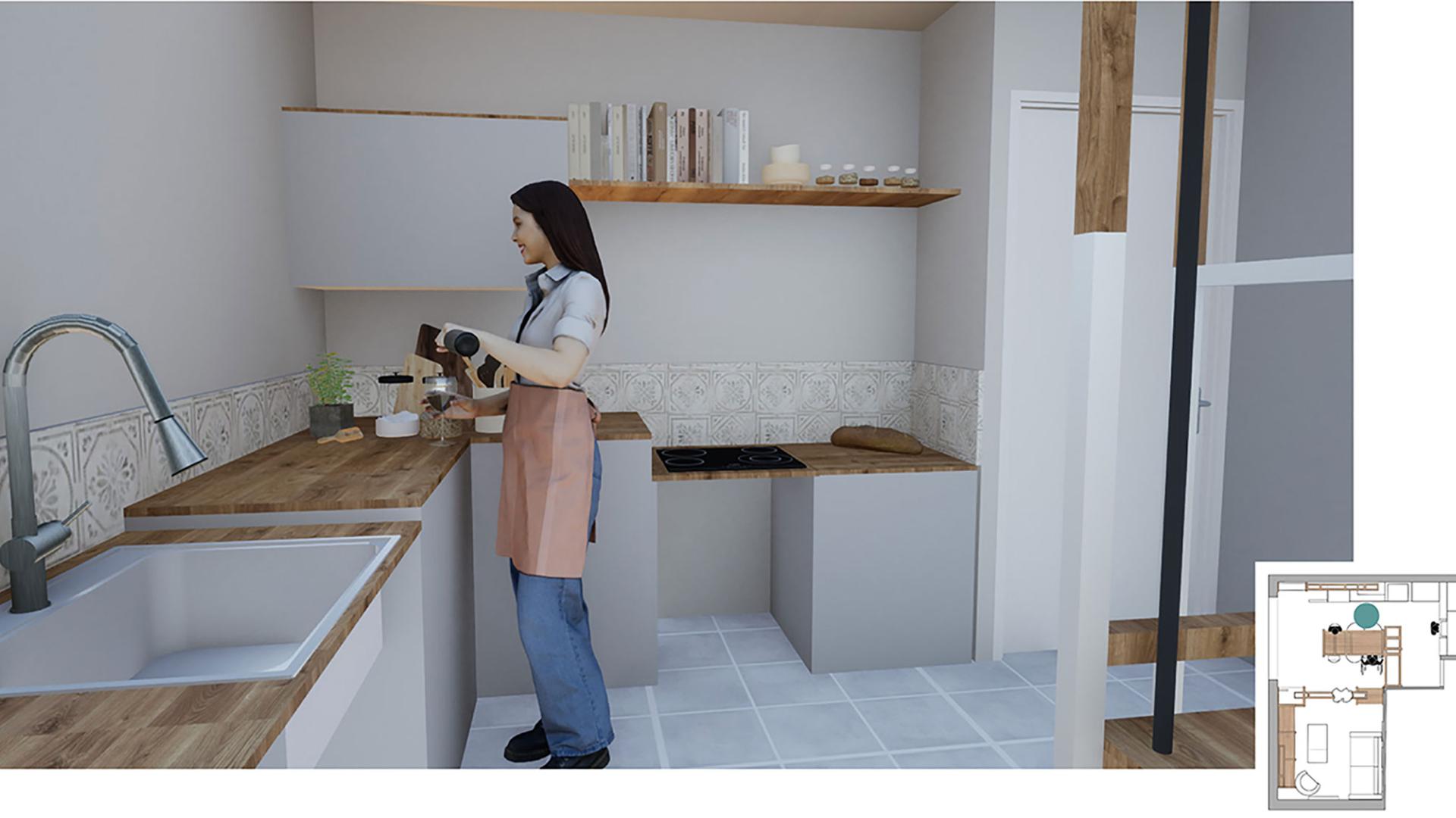Cuisine adaptée aux personnes à mobilité réduite