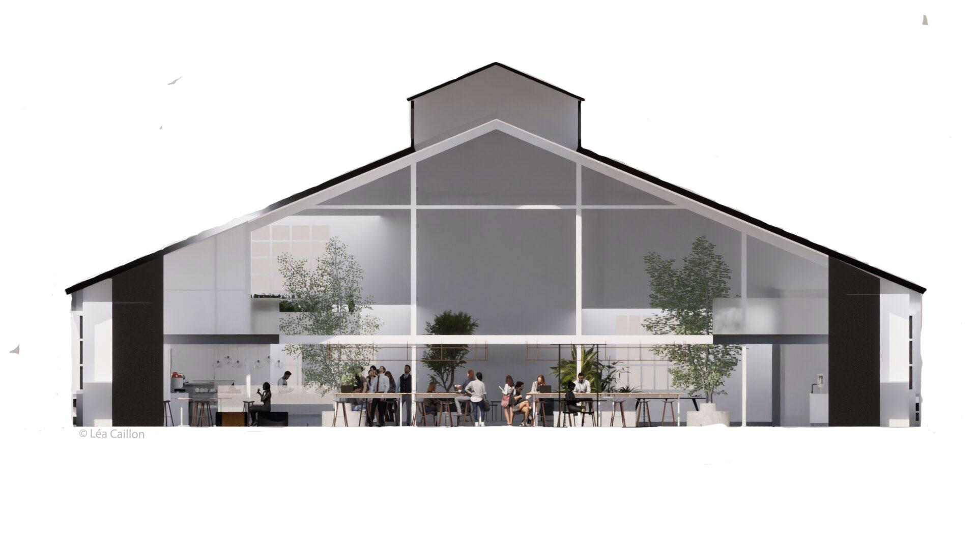 Modelisation avec une vue de l'exterieure de l'usine beghin say