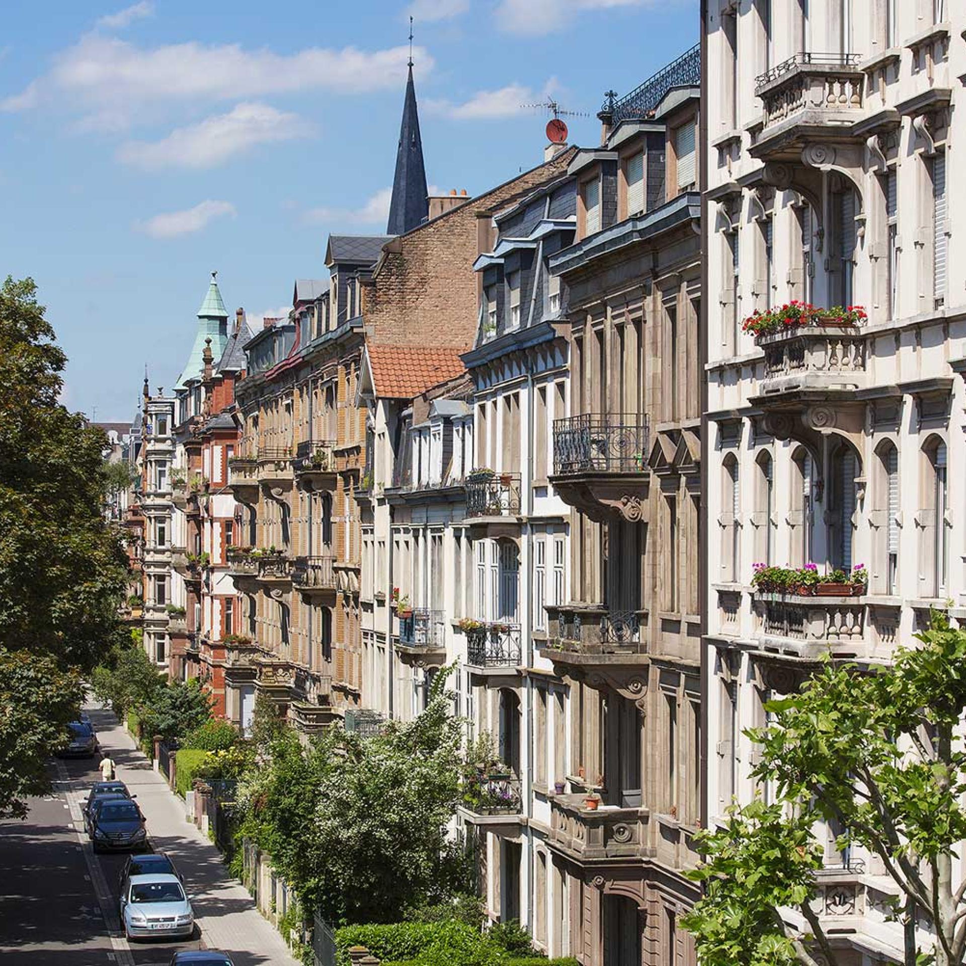 Quartier de la Neustadt (immeubles de la rue de l'Observatoire, Strasbourg)