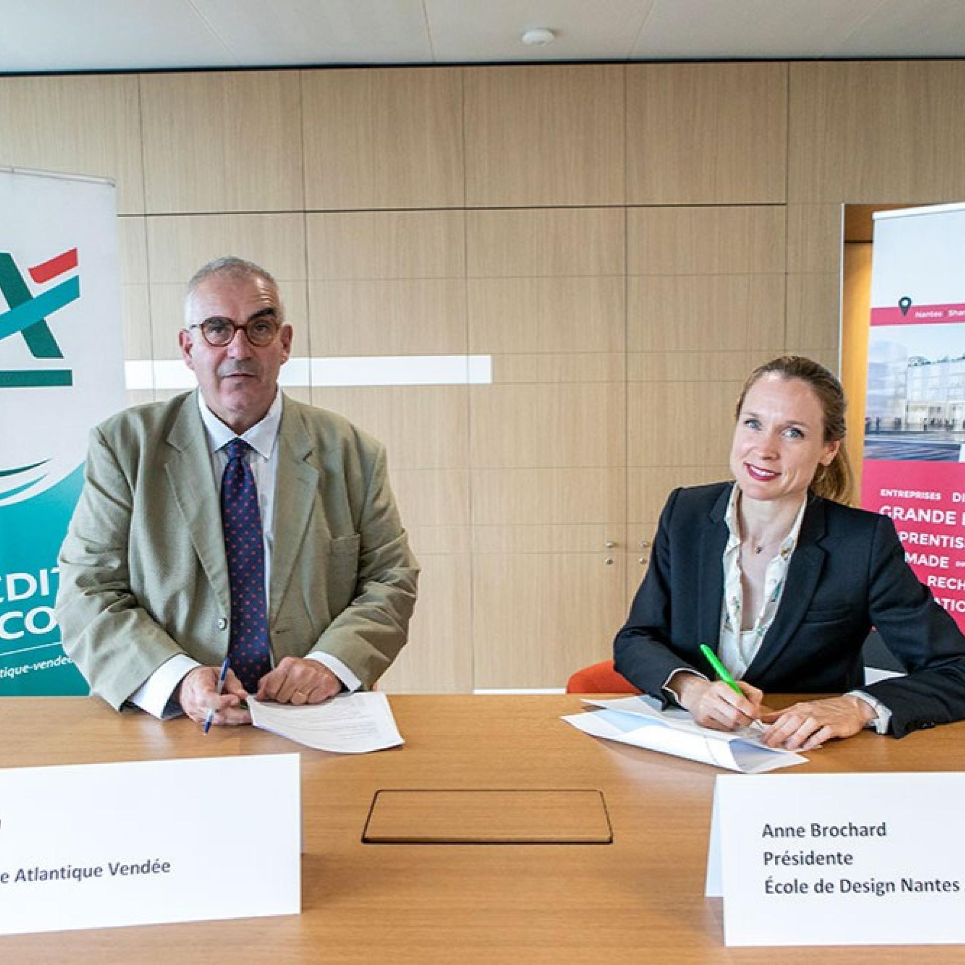 Le Crédit Agricole Atlantique Vendée et L’École de design Nantes Atlantique s’allient et signent une convention de mécénat